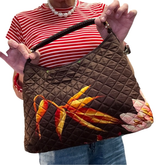 Brooks Brothers Hawaiian Tropical Floral Quilted Women's Beach Vacation Tote Bag - Picture 1 of 15